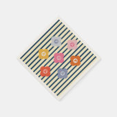 パーソナライズされたイニシャルストライプの数々の色 スタンダードカクテルナプキン (角)