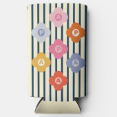 パーソナライズされたイニシャルストライプの数々の色 スリム缶クーラー (正面)