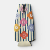 パーソナライズされたイニシャルストライプの数々の色 ボトルクーラー (裏面)