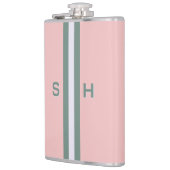 パーソナライズされたイニシャルストライプ フラスク (左)