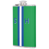 パーソナライズされたイニシャルストライプ フラスク (左)