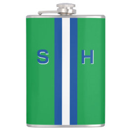 パーソナライズされたイニシャルストライプ フラスク