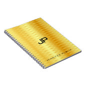 パーソナライズされたイニシャルテンプレート 偽のゴールド ノートブック (右側)