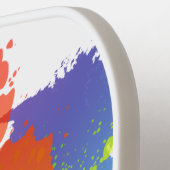 パーソナライズされたイニシャルトレンディーカラフル絵を描スプラ ピックルボールラケット (左詳細)