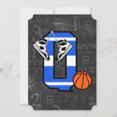 パーソナライズされたイニシャルバスケットボールQ 招待状 (正面)