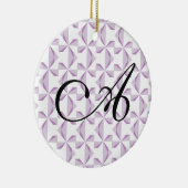パーソナライズされたイニシャルパープルピンホイール セラミックオーナメント (右)