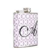パーソナライズされたイニシャルパープルピンホイール フラスク (右)