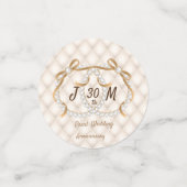 パーソナライズされたイニシャルパールリボンテーブル紙吹雪 コンフェッティ (スモール正面)