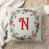 パーソナライズされたイニシャルフェスティバルリース装飾用クッション クッション (ブランケット)