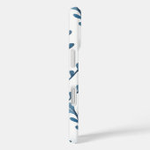 パーソナライズされたイニシャルブルーリーフ水彩模様 Case-Mate iPhoneケース (裏面 / 右)