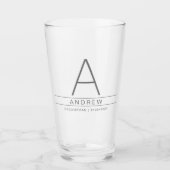 パーソナライズされたイニシャルモダンブライダルパーティギフト点 タンブラーグラス (正面)