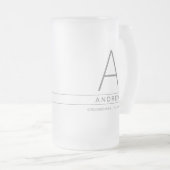 パーソナライズされたイニシャルモダンブライダルパーティ フロストグラスビールジョッキ (正面右)