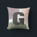 パーソナライズされたイニシャルモダン水彩円 クッション<br><div class="desc">モダン.ミニマル.このコレクションは、セージ、ブドウ、バラの庭園のパレットを使用してエレガント、あなたの家を探す。</div>