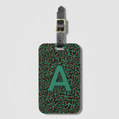パーソナライズされたイニシャルレオパードアニマルプリント ラゲッジタグ (正面縦)
