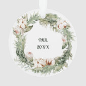 パーソナライズされたイニシャル付きクリスマス飾り オーナメント (裏面)