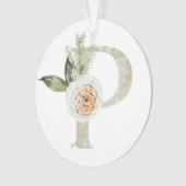 パーソナライズされたイニシャル付きクリスマス飾り オーナメント (正面)