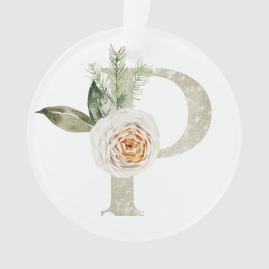 パーソナライズされたイニシャル付きクリスマス飾り オーナメント (正面)