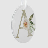 パーソナライズされたイニシャル付きクリスマス飾り オーナメント (正面)