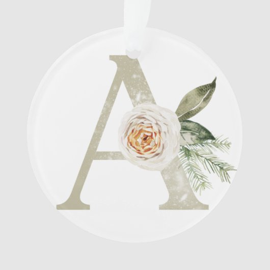パーソナライズされたイニシャル付きクリスマス飾り オーナメント (正面)