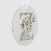 パーソナライズされたイニシャル付きクリスマス飾り オーナメント (正面)