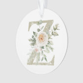 パーソナライズされたイニシャル付きクリスマス飾り オーナメント (正面)