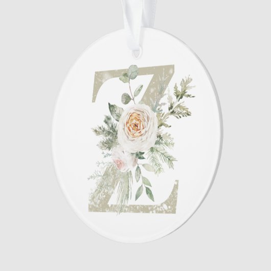 パーソナライズされたイニシャル付きクリスマス飾り オーナメント (正面)