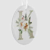 パーソナライズされたイニシャル付きクリスマス飾り オーナメント (正面)