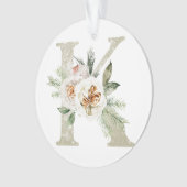 パーソナライズされたイニシャル付きクリスマス飾り オーナメント (正面)