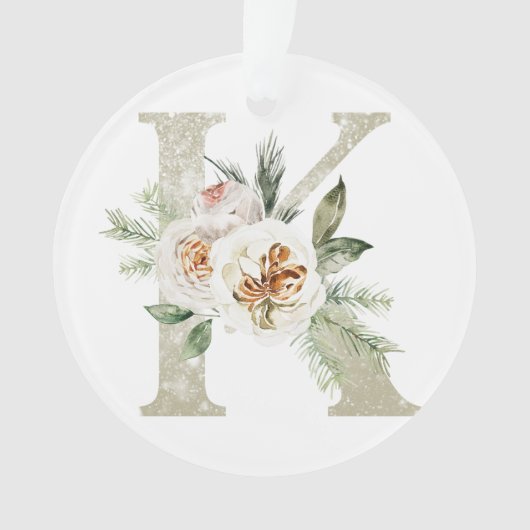 パーソナライズされたイニシャル付きクリスマス飾り オーナメント (正面)