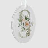 パーソナライズされたイニシャル付きクリスマス飾り オーナメント (正面)