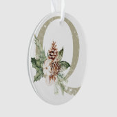 パーソナライズされたイニシャル付きクリスマス飾り オーナメント (正面)