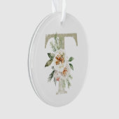 パーソナライズされたイニシャル付きクリスマス飾り オーナメント (正面)