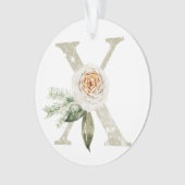 パーソナライズされたイニシャル付きクリスマス飾り オーナメント (正面)