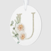 パーソナライズされたイニシャル付きクリスマス飾り オーナメント (正面)
