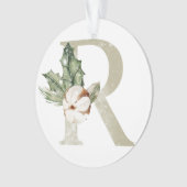 パーソナライズされたイニシャル付きクリスマス飾り オーナメント (正面)