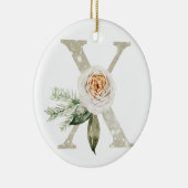 パーソナライズされたイニシャル付きクリスマス飾り セラミックオーナメント (右)