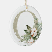 パーソナライズされたイニシャル付きクリスマス飾り セラミックオーナメント (右)