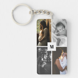 パーソナライズされたイニシャル写真 キーホルダー