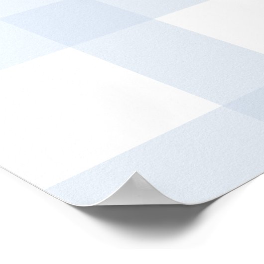 パーソナライズされたイニシャル名前をカスタムするベビーブルータータンチェック ポスター (角)