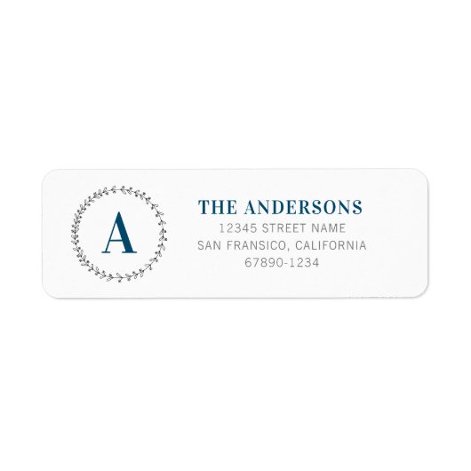 パーソナライズされたイニシャル差出人住所ラベル ラベル (正面)