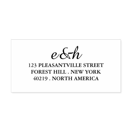 パーソナライズされたイニシャル差出人住所 セルフインキングスタンプ (デザイン)