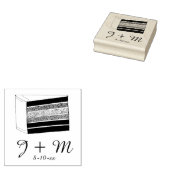 パーソナライズされたイニシャル結婚のレイヤーケーキスライス ラバースタンプ (押印)