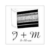 パーソナライズされたイニシャル結婚のレイヤーケーキスライス ラバースタンプ (インプリント)