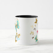 パーソナライズされたイニシャル高級金ゴールドレトロヴィンテージ色相 マグカップ (中央)