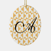 パーソナライズされたイニシャル ハロウィン ピンホイール セラミックオーナメント (右)