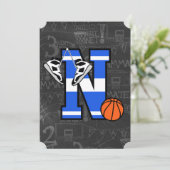 パーソナライズされたイニシャル バスケットボールレター N 招待状 (スタンド正面)