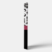 パーソナライズされたイニシャル、ピンク、黒のダマスクパターン Case-Mate iPhoneケース (裏面 / 右)