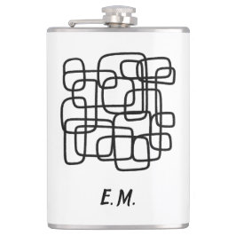 パーソナライズされたイニシャル ミニマル アブストラクト ライン アート フラスク