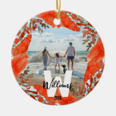 パーソナライズされたイニシャル・名称・年度赤珊瑚 セラミックオーナメント (正面)