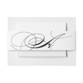 パーソナライズされたイニシャルA招待状用帯ブラック 招待状ベリーバンド (正面例)